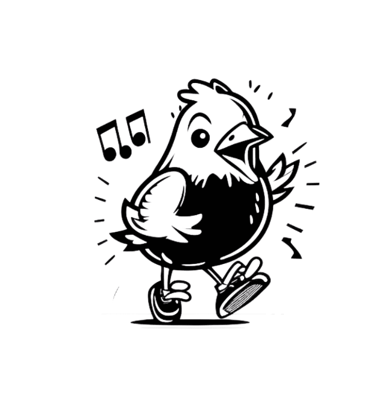 Coloring Page – singing chicken